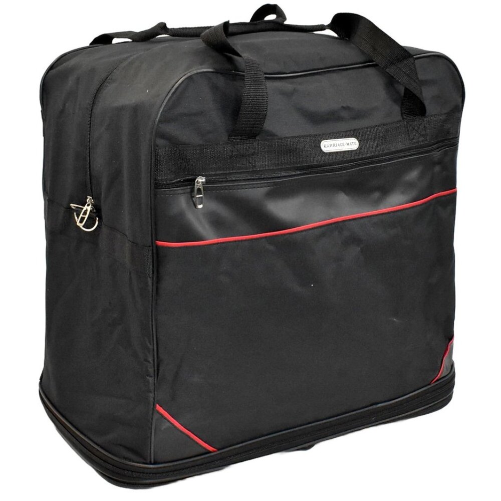 40" Black Multi Tiered Collapsible Expandable Check in Travel Wheeled Luggage